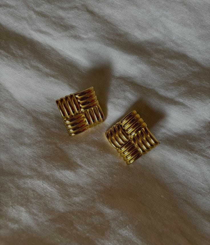 Weeved Square Studs