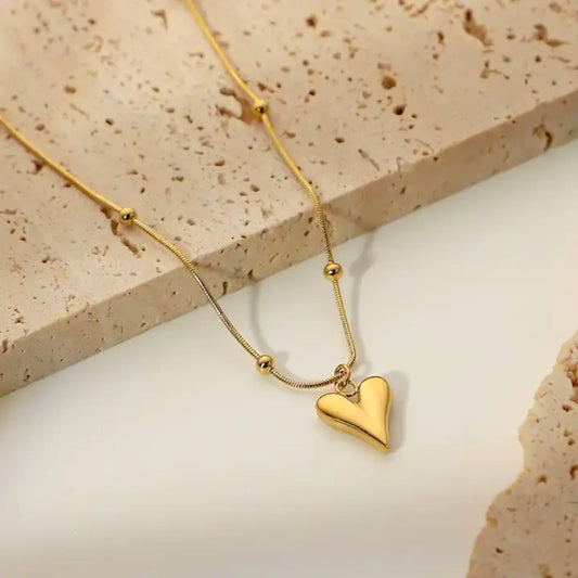 18k Gold Stainless Steel Heart me necklace