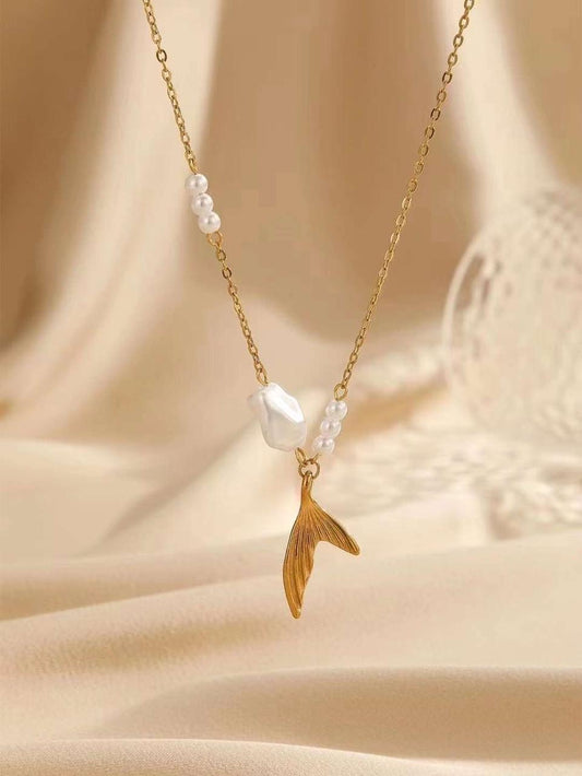 Pearl Fish Tail Necklace